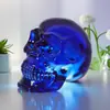 Craneo de Vidrio de Cristal Adornos Creativos Artesanías Talladas Decoraciones de Halloween Sin Poros Cabeza de Fantasma Aterradora Personalización