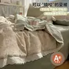 Colcha de Renda de Venda Quente Transfronteiriça para o Verão, Conjunto de Quatro Peças de Colcha Fina Estilo Francês para Ar Condicionado, Lavável à Máquina