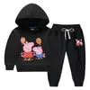 Conjunto de Suéter con Capucha para Niños Otoño e Invierno 2023 Estilo Occidental Nuevo para Niños Medianos y Grandes Ropa de Invierno Gruesa y Cálida con Forro de Felpa