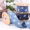 Lazo de impresión a doble cara Cinta de mezclilla Accesorios para el cabello hechos a mano Material para ropa casera DIY Cinta de embalaje Cinta