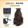 Peruca Curta para Mulheres, Estilo Amarrar, Cachos em Forma de Pera, Rabo de Cavalo Curto, Cabelo Longo Cacheado, Cabelo Sintético Trançado, Rabo de Cavalo Longo Cacheado