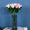 Rosa Individual Simulada Decoración de Mesa para Sala de Estar Flor Simulada Flor Falsa Flor de Seda Adornos de Plástico Arreglo Floral Personalización de Flores Secas