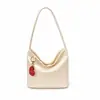 Bolsa de Ombro Feminina Estilo Coreano com Padrão Trançado à Mão, Bolsa de Axila Fosca de Grande Capacidade, Bolsa de Mão para o Dia a Dia