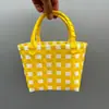 Bolso de Mano Tejido de Plástico Personalizado Cesta Tejida de Plástico Cesta de Regalo DIY Bolso de Calle del Pequeño Libro Rojo