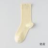 Calcetines de Color Sólido para Mujer hasta la Pantorrilla, Calcetines de Algodón Delgados de Verano, Calcetines de Algodón con Borde Fruncido Sin Costuras, Calcetines Extensos para Maternidad, Calcetines Holgados