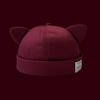 Gorra de Melón con Orejas de Gato Versátil Nueva Linda de Estilo Japonés para Mujer Verano Versión Coreana Cúpula Sin Ala Sombrero Hipster Sombrero de Propietario de Moda