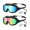 Gafas de natación para adultos con marco grande electrochapado transfronterizo personalizadas para hombres y mujeres, impermeables antivaho de alta definición con tapones para los oídos integrados