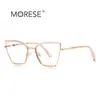 Gafas originales anti-luz azul 3157 doradas TR armazón óptico de alta calidad talento pasarela con espejo liso liso para mujer
