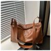 Bolso bandolera de hombro estilo coreano, estilo retro, suave, sencillo, de gran capacidad, color sólido, 2024