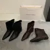 ¡Versión de piel de oveja! Botas altas de tacón de cuña vintage para personas menudas, botas altas que aumentan la altura, botas de caballero Maillard, botas western de punta