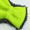 Luvas de Limpeza para Carro em Chenille Dupla Face Cinco Dedos Pelúcia Impermeável Esponja Espessa Limpeza de Rodas Lavagem de Carro Limpeza