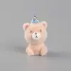 Colgante de Cachorro Resina Peluche Bichón Frisé Llavero Personalizado Lanyard para Teléfono Encanto Accesorio Pequeño Accesorio de Figura