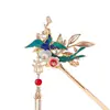 Horquilla azul, accesorios para el cabello Ming, palillos de aleación de fénix, accesorios para peinados antiguos, venta al por mayor, horquilla de estilo antiguo, tocado de ropa Han