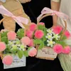 Cesta de Flores de Fresa Flor Retorcida DIY Regalo Hecho a Mano Kit de Materiales de Mano Decoración Creativa de Escritorio Regalo para Mejor Amiga Flores