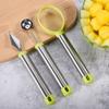 Herramienta para Tallar Fruta de Acero Inoxidable 304 Juego de Tres Piezas Herramienta para Sacar Bolas de Bandeja de Fruta Juego de Cuchillos para Tallar Fruta