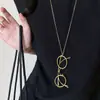 Collar de Colgante de Ojo Vintage Desgastado de Moda para Mujer, Cadena de Suéter con Diseño Único, Accesorio Largo de Cuello Halter