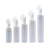 Botella de espuma con cabezal de cepillo de silicona 100 120 150 200 250ml pet removedor de maquillaje en mousse Limpieza Botella de Mousse