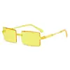 Gafas de sol cuadradas sin montura con borde cortado transfronterizas europeas y americanas, Gafas de sol personalizadas de una sola pieza de colores caramelo, Gafas de sol para protección solar al aire libre