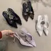 Sandalias de Cuña con Lazos y Espalda Descubierta, Estilo Nuevo Primavera 2025, Sandalias Francesas de Moda Poco Profundas con Punta Cerrada, Tacones Altos para Mujer