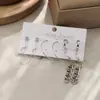 Conjunto de Brincos Geométricos em Formato de C com Pérolas Artificiais Dourado e Prateado, Estilo Novo Transfronteiriço, Personalizado para Mulheres com Brincos e Argolas de Design Único