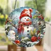 Decoración Redonda de Acrílico para Navidad Best-Seller Transfronterizo de Amazon Colgante de Papá Noel Decoración de Pared Festiva