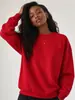 Sudadera redonda de moda estilo ins europeo y americano, unisex, corte holgado, jersey versátil, color liso, camiseta de manga larga de comercio exterior, a la moda para usar como prenda exterior