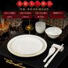 Conjunto de Louça para Hotel Tigelas e Pratos Jingdezhen Conjunto de Cinco Peças Atacado Mesa de Jantar Estilo Levemente Luxuoso Restaurante Ocidental Uso Doméstico