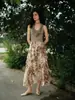 Falda de Pastel con Estampado de Leopardo Blanco Suave 26 Nuevo Estilo de Verano Irregular en Capas con Volantes de Gasa Larga para Mujer 1557