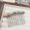 Peine de Pelo con Lazo de Cuadros Retro Estilo Coreano y Japonés para la Frente y Flequillo Lateral, Pinza para el Cabello para Arreglar