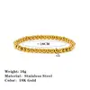 Pulseira de Aço Inoxidável Versátil, Nova, Estilosa e Simples, Contas Redondas Douradas, Luxo Leve, Não Desbota, Sensação de Alta Qualidade, Joia de Aço Titânio