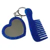 Espejo en Forma de Corazón Peine Pequeño Peine de Acrílico Colgante de Peine Accesorio de Bolso Simple Versátil Llavero con Mango de Peine Portátil