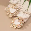 Brincos Femininos Geométricos Europeus e Americanos Populares Transfronteiriços Modernos em Formato de Flor