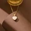 Pingente de Gota de Óleo em Formato de Coração DIY para Colar de Mulheres, Estilo Ins Leve Luxo Fresco Sorte Aço Inoxidável 18K Colar Clavícula