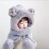 Gorro Bufanda Todo en Uno Protección para el Cuello Sombrero de Bebé Otoño e Invierno Lindo Súper Lindo Niños Niñas Invierno Niños Sombrero con Protección para las Orejas