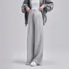 Pantalones Anchos de Maternidad con Caída, Otoño e Invierno 2025 Engrosados Nuevos Sueltos Casuales de Pierna Ancha Sin Soporte Abdominal Ropa de Maternidad