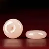 Colgante de Hebilla de Seguridad de Jade Afgano Natural para Hombres y Mujeres, Colgante de Cadena para Suéter de Jade Rosa Verde y Blanco Raíz de Loto Grande
