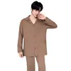 Pijamas de Algodón Puro para Hombre, Manga Larga para Primavera y Otoño 2026 Nuevo Estilo Ropa Sencilla para el Hogar para Hombre, Trajes para Hombre que se Pueden Usar Afuera
