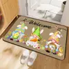 Felpudo de Diatomeas para Pascua Transfronterizo, Alfombrilla Antideslizante Absorbente de Agua para Baño, Felpudo para Puerta de Entrada con Decoración de Conejo y Huevo