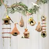 Jardim de Infância Ninho de Pássaro Decoração Suspensa Criativa Ambiental Estilo Floresta Material de Arranjo de Ambiente de Canto Natural Pingente Folha Verde Cipó Ninho de Pássaro