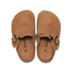 RUIZUSTOCK Ruizu Chinelos de Cortiça Outono e Inverno Infantil Sapatos de Praia de Couro Genuíno para Meninos e Meninas Couro de Vaca Fosco