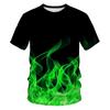 Estilo de moda de verano 2020 Camiseta de hombre Flame impresión digital 3D manga corta venta directa de fábrica