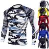Camiseta de manga comprida masculina, manga comprida transfronteiriça, gola redonda, camuflagem ao ar livre, roupas de fitness, camiseta