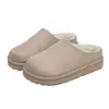 Pantuflas al por mayor, estilo europeo y americano, forradas de algodón, forradas de felpa, para mujer, de suela gruesa, talla grande, estilo nuevo, engrosadas, transfronterizas, sin cordones, pantuflas peludas
