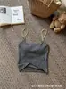 Camisola Acolchoada de Algodão Puro com Bolinhas, Costas Bonitas e Alças Finas, Colete Versátil Confortável para Mulheres, Base de Tubo para Roupa de Verão