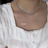 Nuevo collar de perlas polo recomendado cadena para la clavícula collar de perlas de vidrio gris collar de perlas redondas elegante