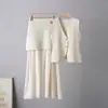 2026 Nuevo Conjunto de Vestido de Punto de Verano Estilo Coreano de Manga Corta a la Moda Casual Holgado Versátil Adelgazante de Cintura Alta para Mujer