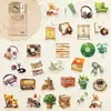 Paquete de 30 Piezas de Pegatinas Retro de Discos, Libros, Café y Auriculares para Cuaderno, Maleta DIY Venta al por Mayor Impermeables