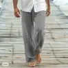 Nuevos Pantalones Sueltos Casuales de Otoño para Hombre, Bragueta Frontal, Cordón, Bolsillo, Pierna Recta, Cómodos, Suaves, Moda de Playa