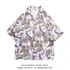 Camisa floral Havaí masculina feminina casal solta praia beira-mar férias viagem Sudeste Asiático casal tropical manga curta