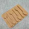 6 Cucharas Pequeñas Molde de Silicona para Chocolate Molde para Cubitos de Hielo Molde para Galletas Botella de Cera Pegamento de Goteo de Azúcar Fondant Grado Alimenticio